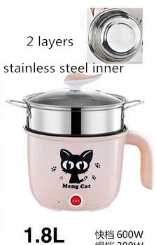 220V Mini Electric Pot Portable Multi Cooker Stainless Steel / Non-stick Inner Available Household Electric Rice Cooker: 2