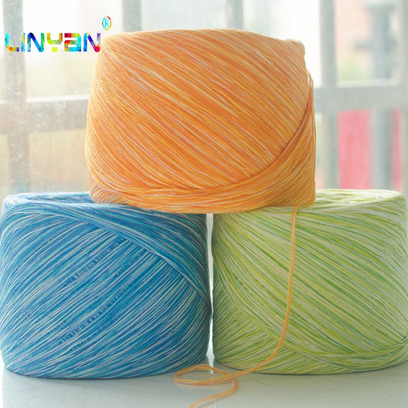 Fil de coton teint coloré 250g, 100% fils de coton pour tricoter à la main, fil serré coloré broderies crochet t4
