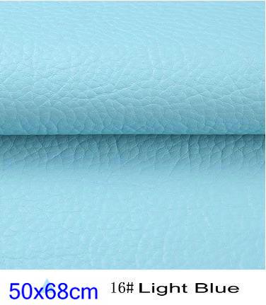 50x68cm Pu Synthetic Leather Material Leather Upholstery Fabric For Car Seat Tissu Simili Cuir Kunstleer Stof Tela Para Mueble: 16 light blue