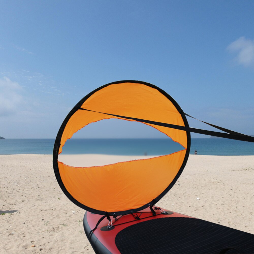 Foldable Kayak Sail Scout Downwind Wind Paddle Popup Canoe Kayak Sail with Clear Window Folding Sail Kayak Accessories(Orange/10