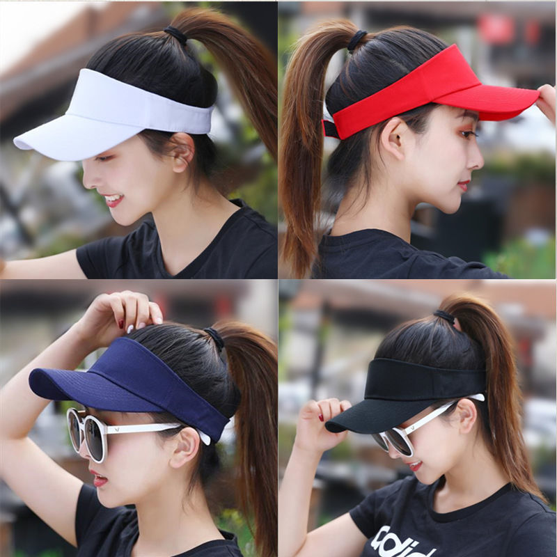 Sombrero para el sol, gorra de béisbol para mujer, gorras blancas de verano a prueba de sol, viseras superiores vacías, gorra de Golf para tenis y deportes al aire libre en la playa