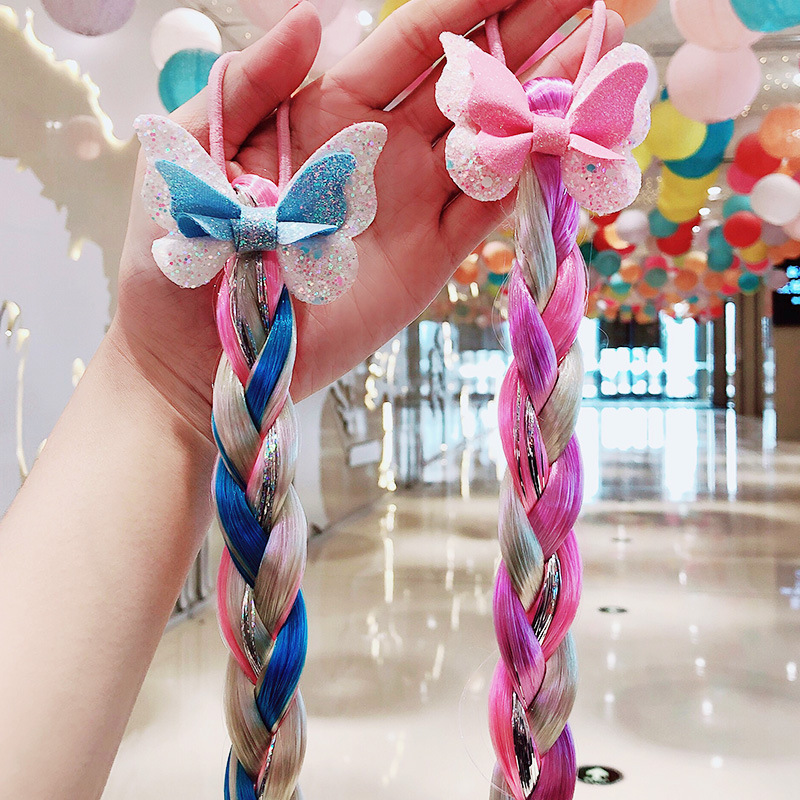 Haargummis mit einhorn-motiv für mädchen, süße bunte proücken, pferdeschwänze, prinzessinnen-haarschmuck, haaraccessoires für freundlicher