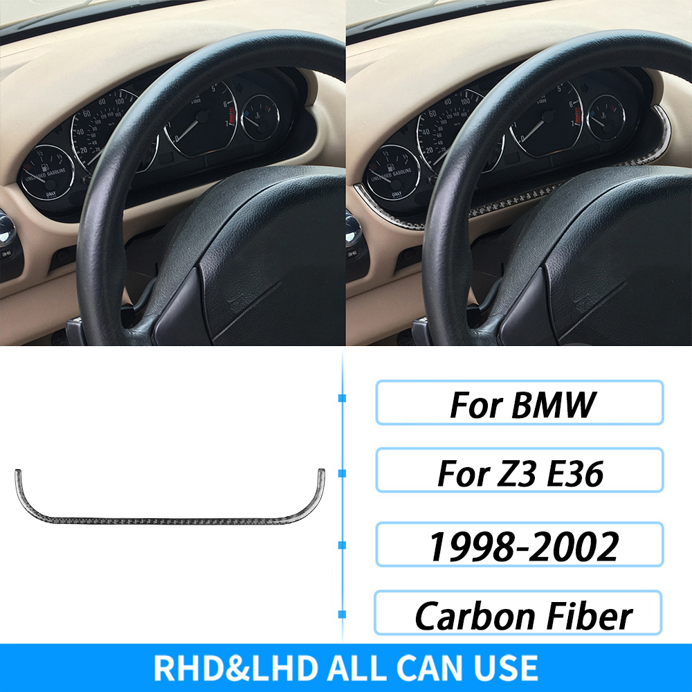 For BMW Z3 E36 1998-2002 Real Carbon Fiber Inner Door Panel Decorative Strip Car Interior Decoration Styling Accessories Sticker: Silver
