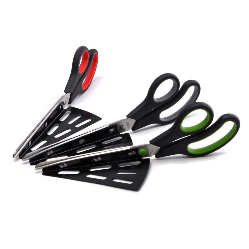 1 Pcs Pizza Scissor Cutter Stainless Steel Scissor Cut Pizza with Detachable Spatula JW