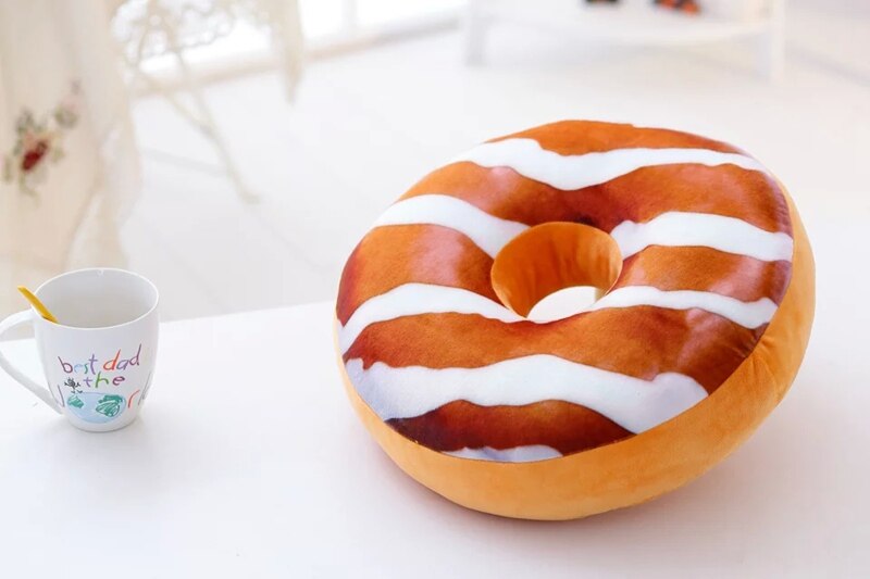 Doughnut mad plys pude sjov chokolade sofa sæde pude jule donuts pude xmas kid legetøj fyld hviler bilmåtter: 3