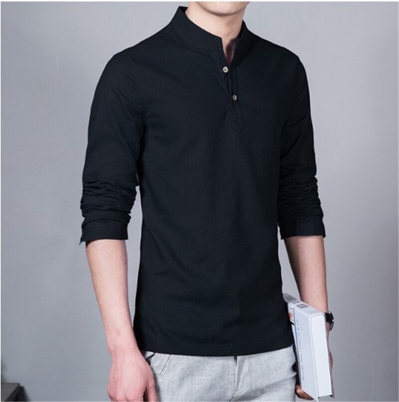 T-Shirt Männer Frühling Herbst Neue Lange Hülse O-ansatz T Hemd Männer Kleidung Patchwork Baumwolle T Tops