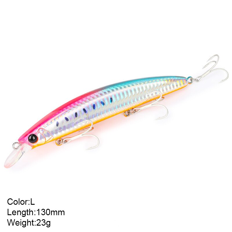13cm 23g Fishing Lure Minnow Wobbler Lure Long Cast Deep Diving Floating Jerkbait Artificial Hard Bait Ocean Fishing Bass Bait: L