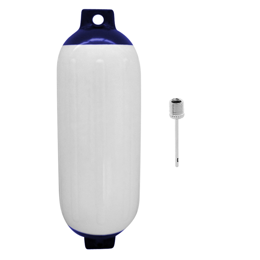 PVC Inflatable Boat Marine Boat Fender Premium PVC Bumper Dock Shield Protection Blue White 11 x 40cm