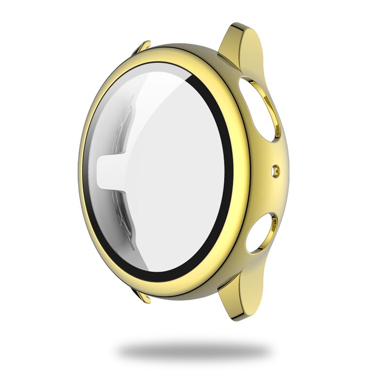 Pc plating + beschermhoes gehard glas voor samsung galaxy watch active 2 44/40mm bescherming active 2 44/40mm beschermhoes: En / 40mm