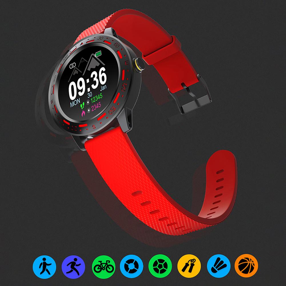 S18 1.3 zoll-touchscreen, herzfrequenzmesser, blutdruckmessgerät, sport-smartwatch, individuell anpassbare alarme, erinnerungsfunktion, schlafüberwachung