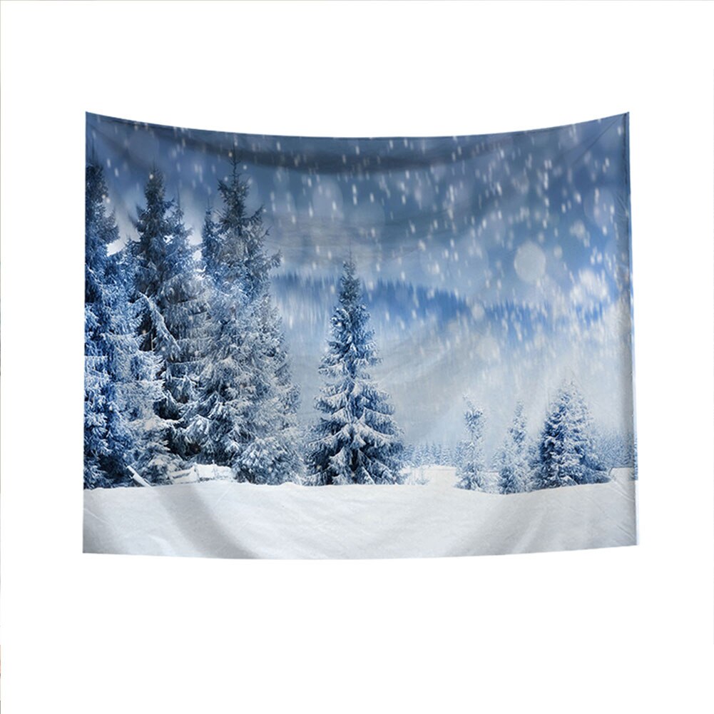 Neue Jahr Wandbehang Tapisserie, Frohe Weihnachten Baum Rentier Schneeflocke Wald Wandteppich für Schlafzimmer, Wohnzimmer, Wohnheim: 6