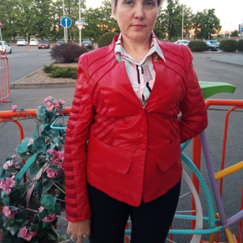 FTLZZ grande taille 4XL Faux cuir souple Pu mince moto vestes automne femmes rouge noir dame Biker manteau d'extérieur