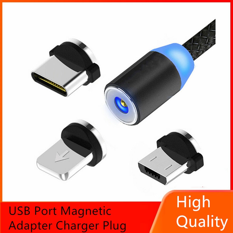1Pc Usb-poort Magnetische Adapter Oplader Plug Type C Micro Usb C Snel Opladen Adapter Telefoon Microusb Type-C Magneet Charger Plug