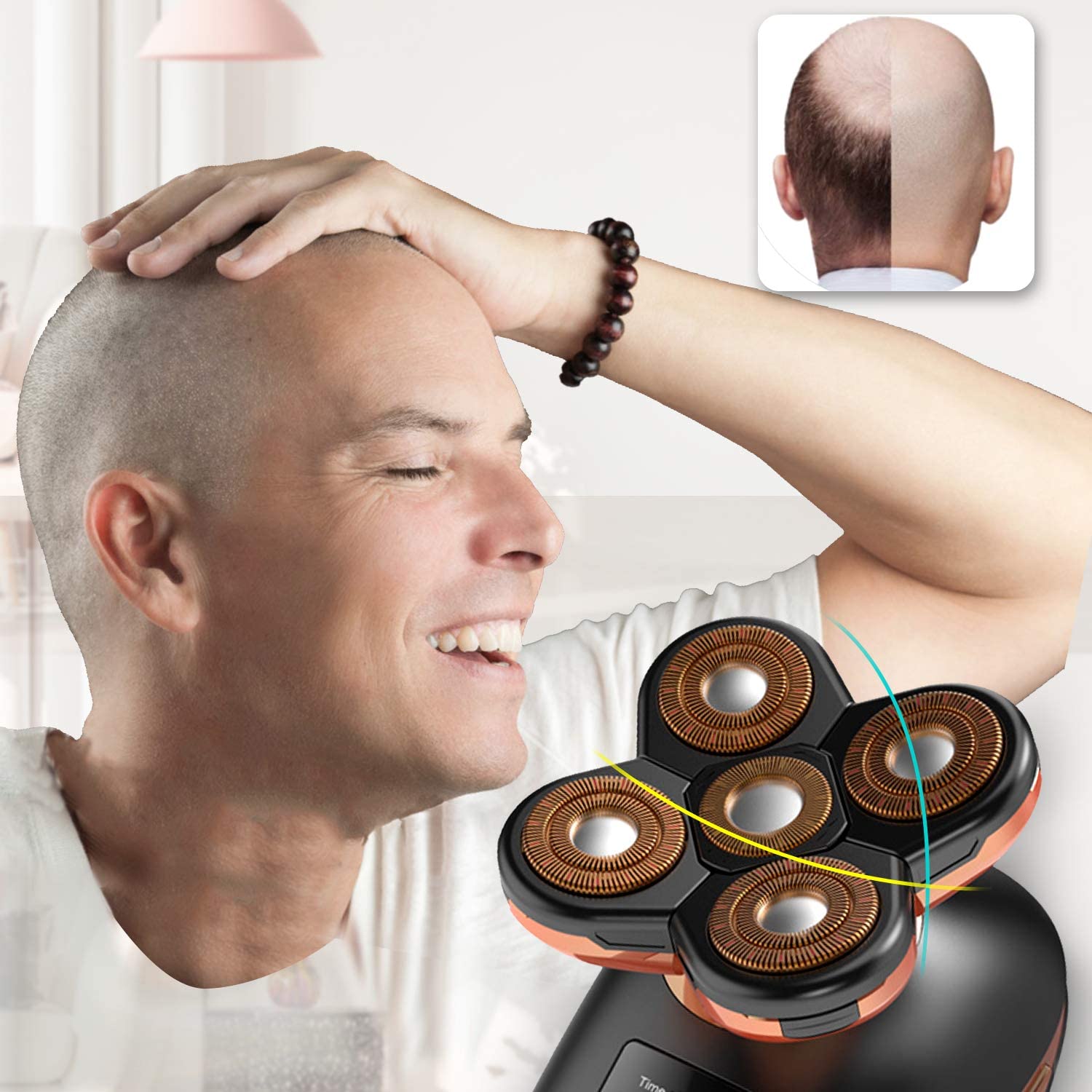 MARSKE 5D Floating Electric Shaver for Men 5 in 1 Shavers Bald Men Beard Trimmer Grooming Kit LED Display USB Rechargeable