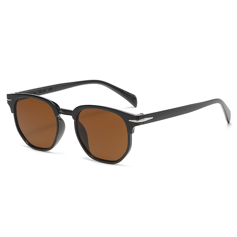 Retro zonnebril heren dames populaire vierkante ovale zonnebril dames zwarte brillen bestuurdersbril UV400 spiegel: Bruin