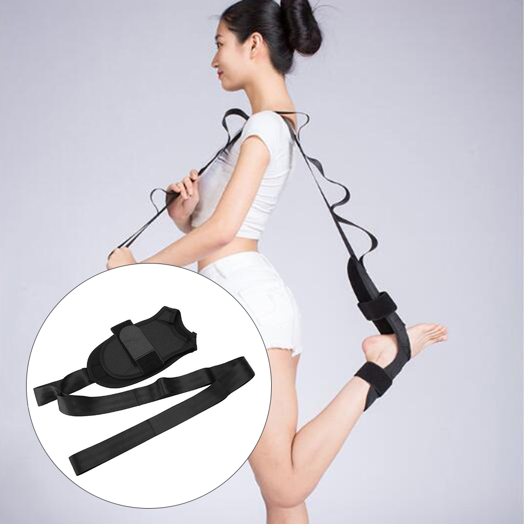 thumbnail image 2 of Black Yoga Stretching Strap For Physical Therapy, Pilates & Dance - Adjustable Leg Lift & Flexibility Aid For Plantar Fasciitis Relief 2 of 12