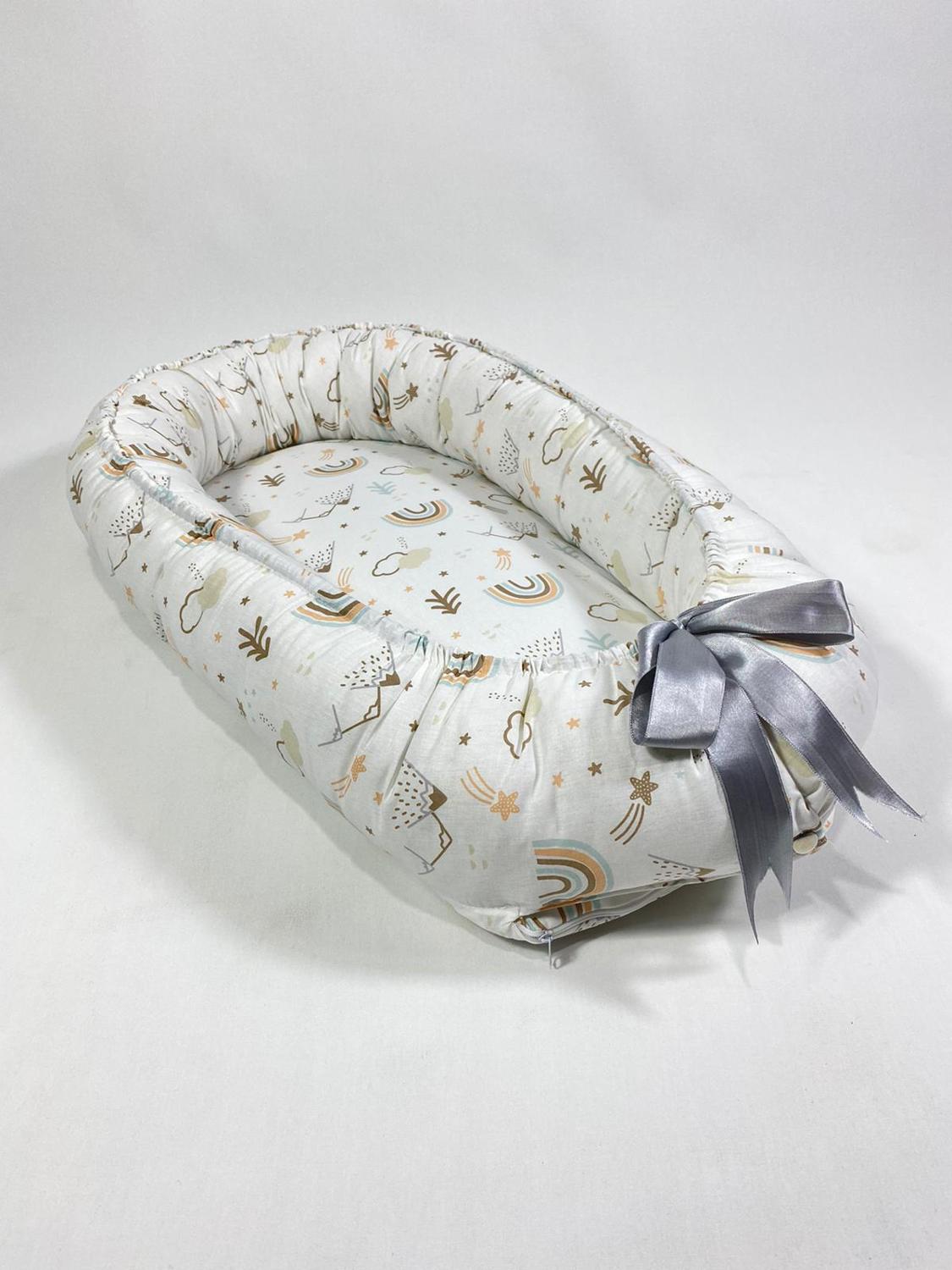 R for Rabbit Snuggy Cuddles Newborn Baby Bed - Anti-Roll Baby Nest - 100% Cotton Breathable Lounger main image 1