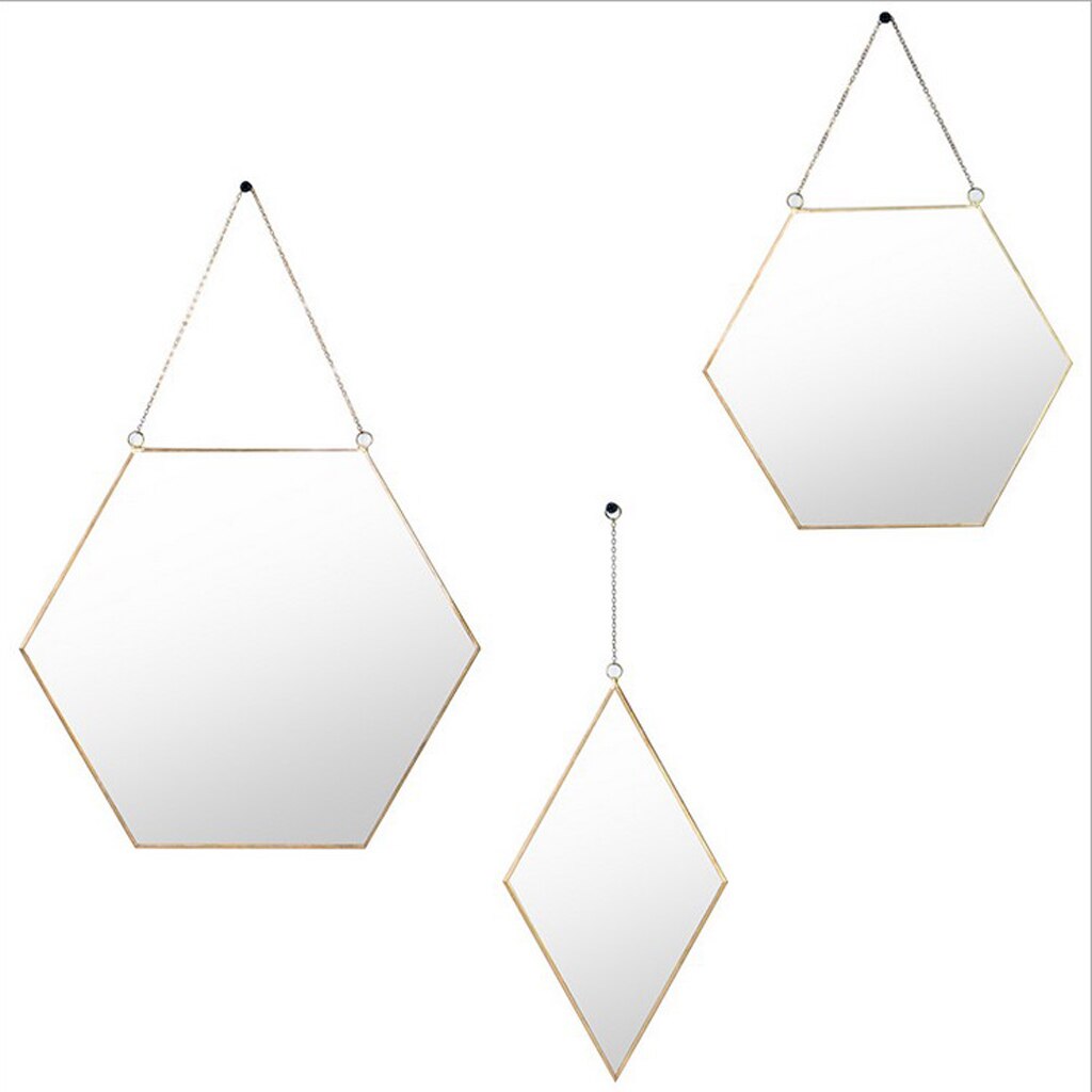 Wrough Iron Golden Frame Mirror Vanity Make Up Mirror Wall Mirror for Bathroom, Entryways, Washrooms, Living Rooms