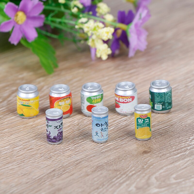 3/5Pcs Mini 1:12 1/12 Scale Canned Fruit Cans Miniature Food Play Kitchen Doll Food Accessories Toy Doll House Accessories