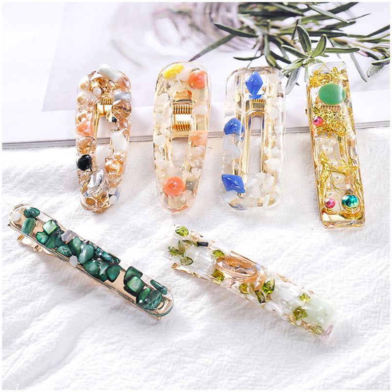 Crystal Epoxy Resin Mold Hair Clip Barrette Casting Silicone Mould DIY Crafts Jewelry Hairpin Making Tools