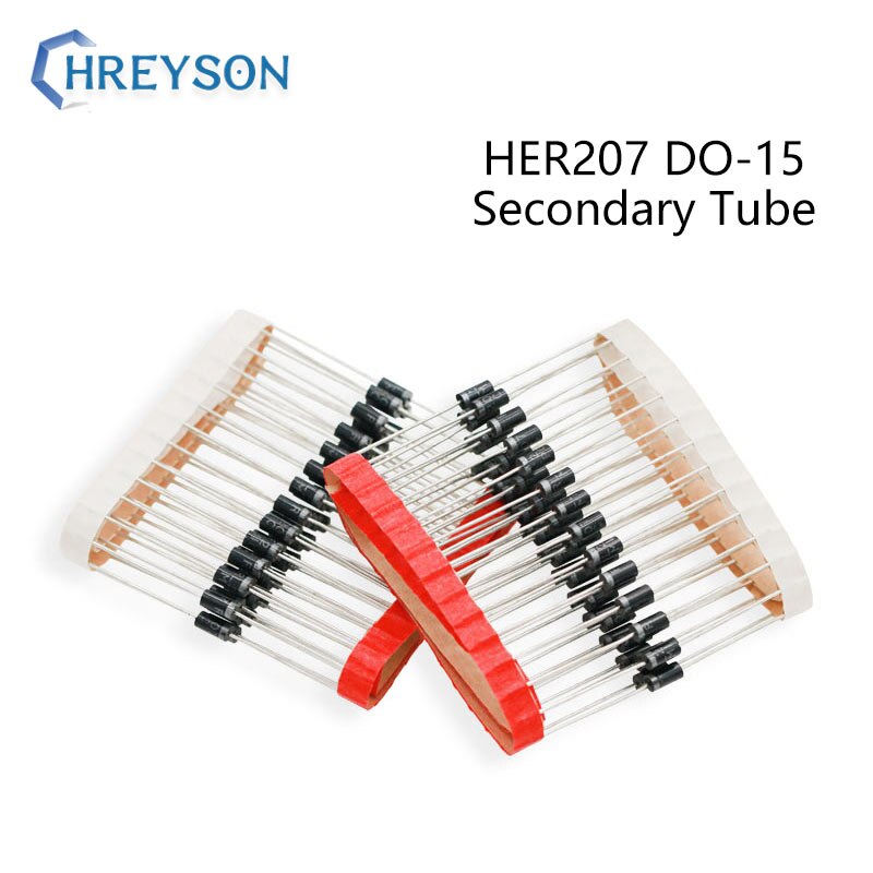 Juego de componentes electrónicos DO-15, diodo rectificador de recuperación rápida, 2a, 800V, HER208, HER204, HER207, HER203, HER202, HER205, 20 Uds.