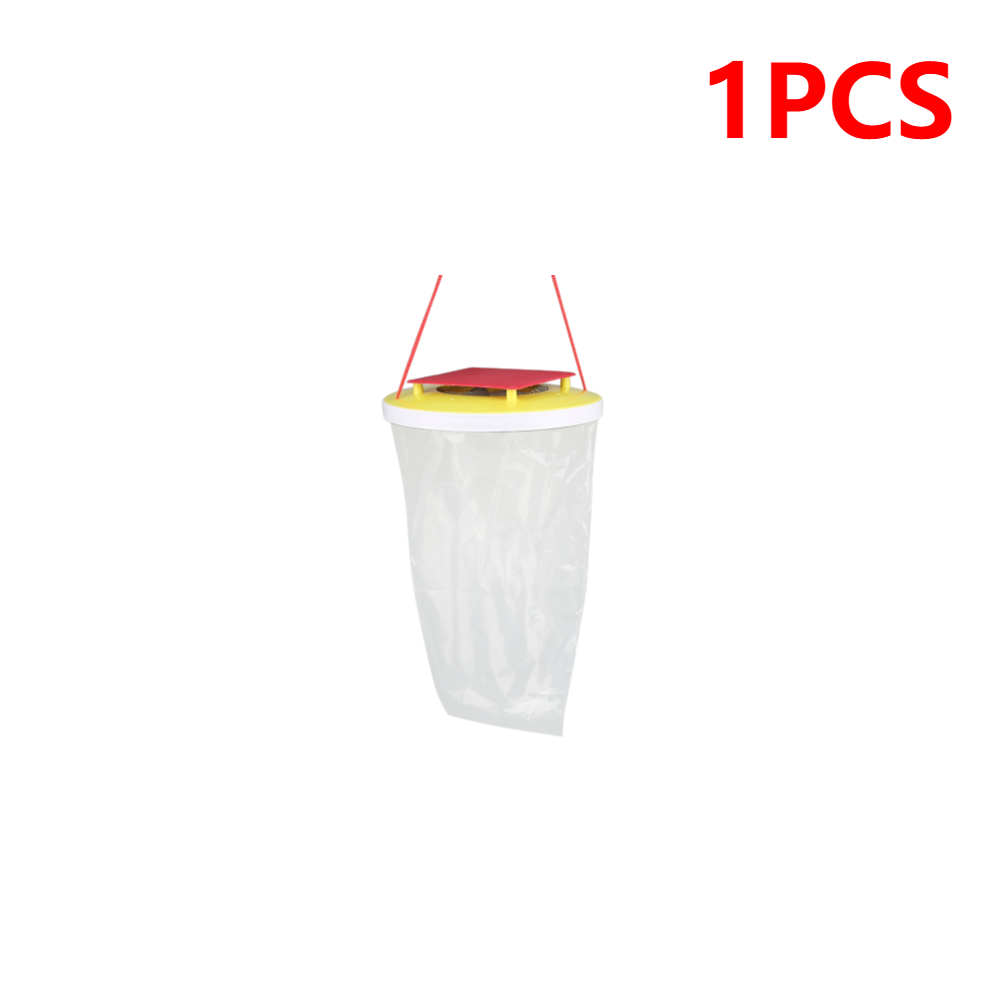 Atrapamoscas colgante de 1 a 10 piezas, bolsa de señuelos no tóxicos, trampa para plagas con cebo, matamoscas para jardín: Rojo