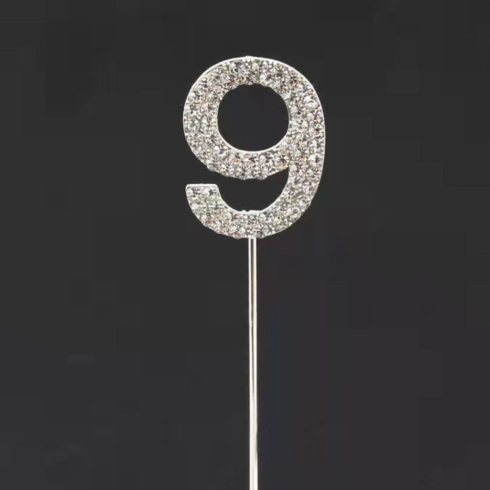 Digitale Kuchen Topper 0-9 Strass Anzahl Geburtstag Jahrestag Partei Kuchen Dekoration Werkzeug Backen Karte Hochzeit Dekoration: A9
