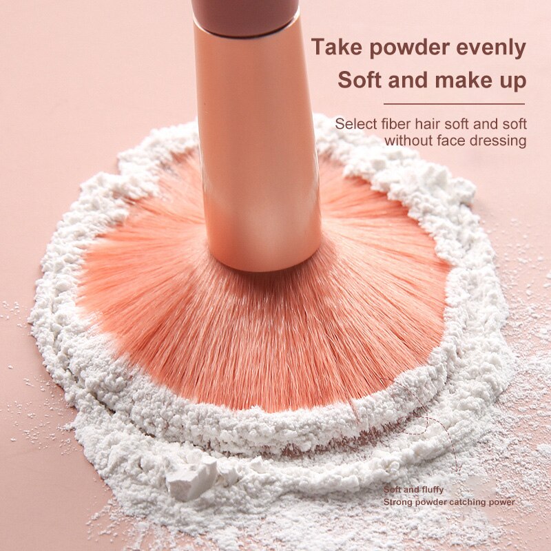 FJER-Mini brochas de maquillaje de viaje, 8 piezas, portátil, corrector suave, herramienta de sombra de ojos, base de belleza, cepillo de rubor para pestañas con bolsa