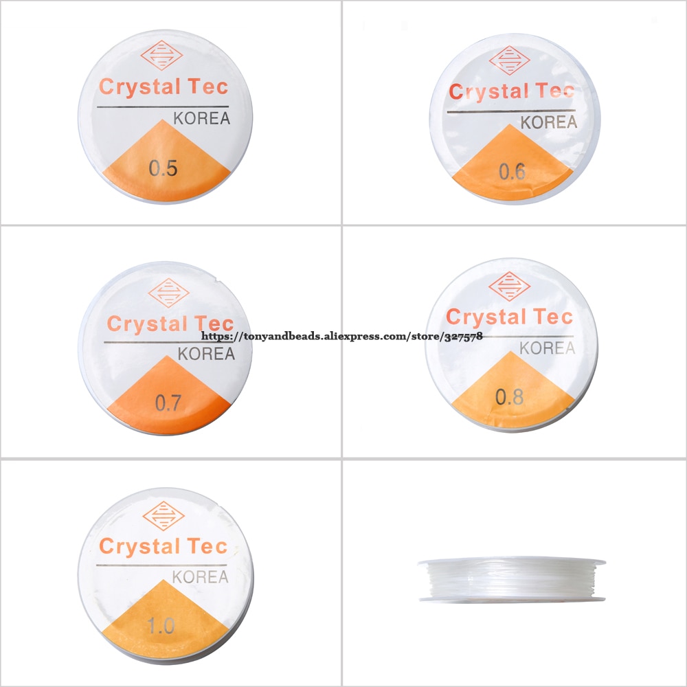 (10 pces = 1 lote!) O envio gratuito de cristal beading stretch cord linha elástica corda escolher tamanho para fazer jóias