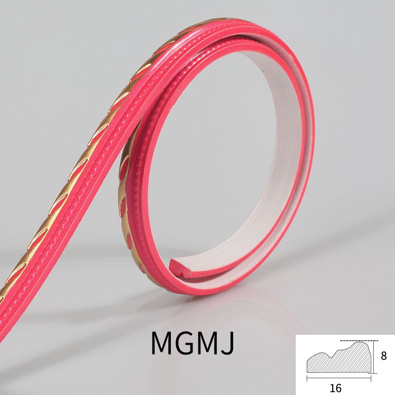 Europeisk pu gipslister tv-bakgrund pvc mjuk kantlinje spegel kantlinje: Rosa rött guld