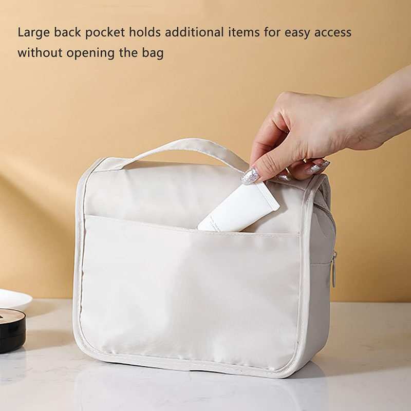 Nueva bolsa de maquillaje de viaje para niña, organizador de artículos de tocador impermeable, Neceser de para mujer, bolsa de lavado con gancho para baño, bolsa de almacenamiento con gancho