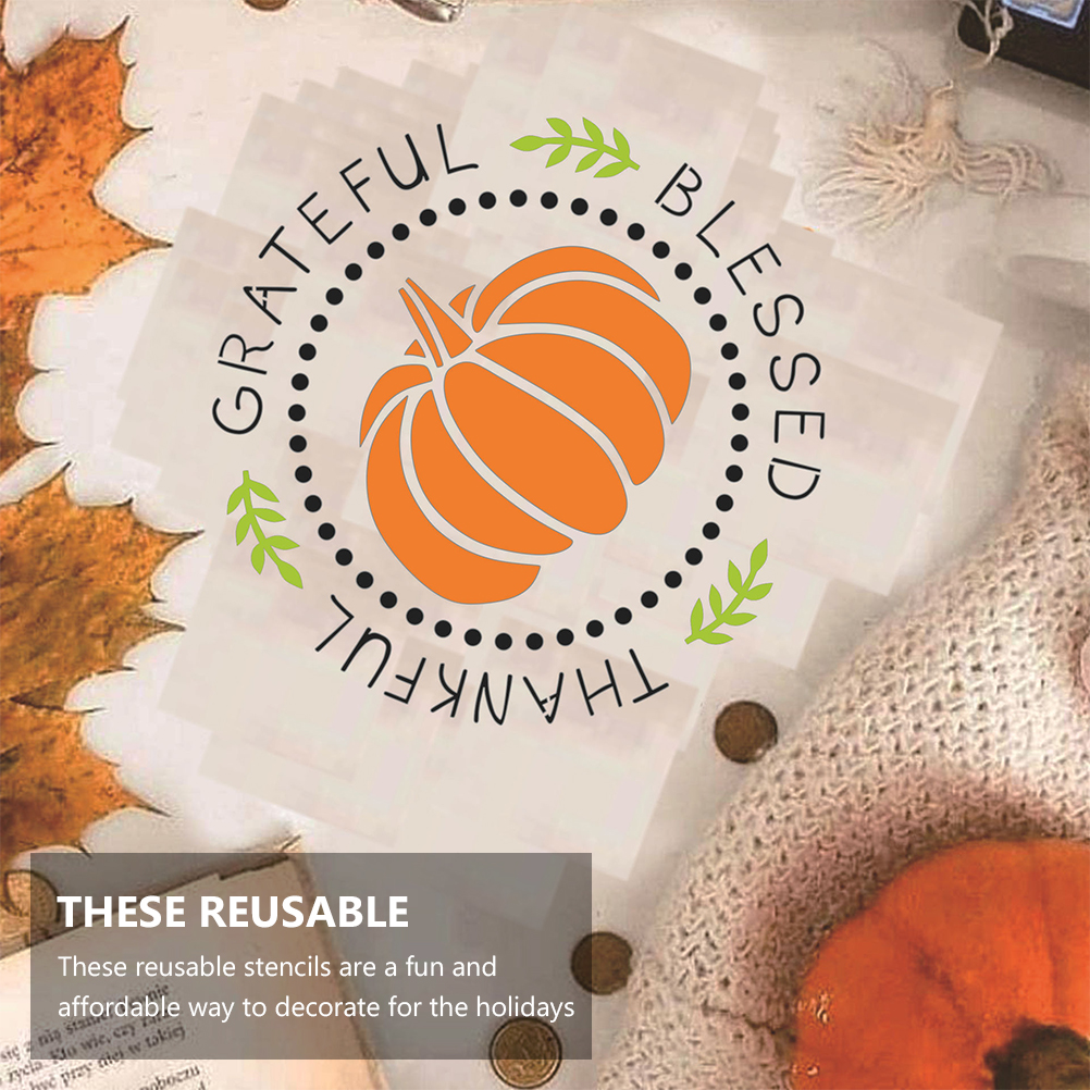 9Pcs Fall Stencils Reusable Painting Drawing Plastic Thanksgiving DIY Templates