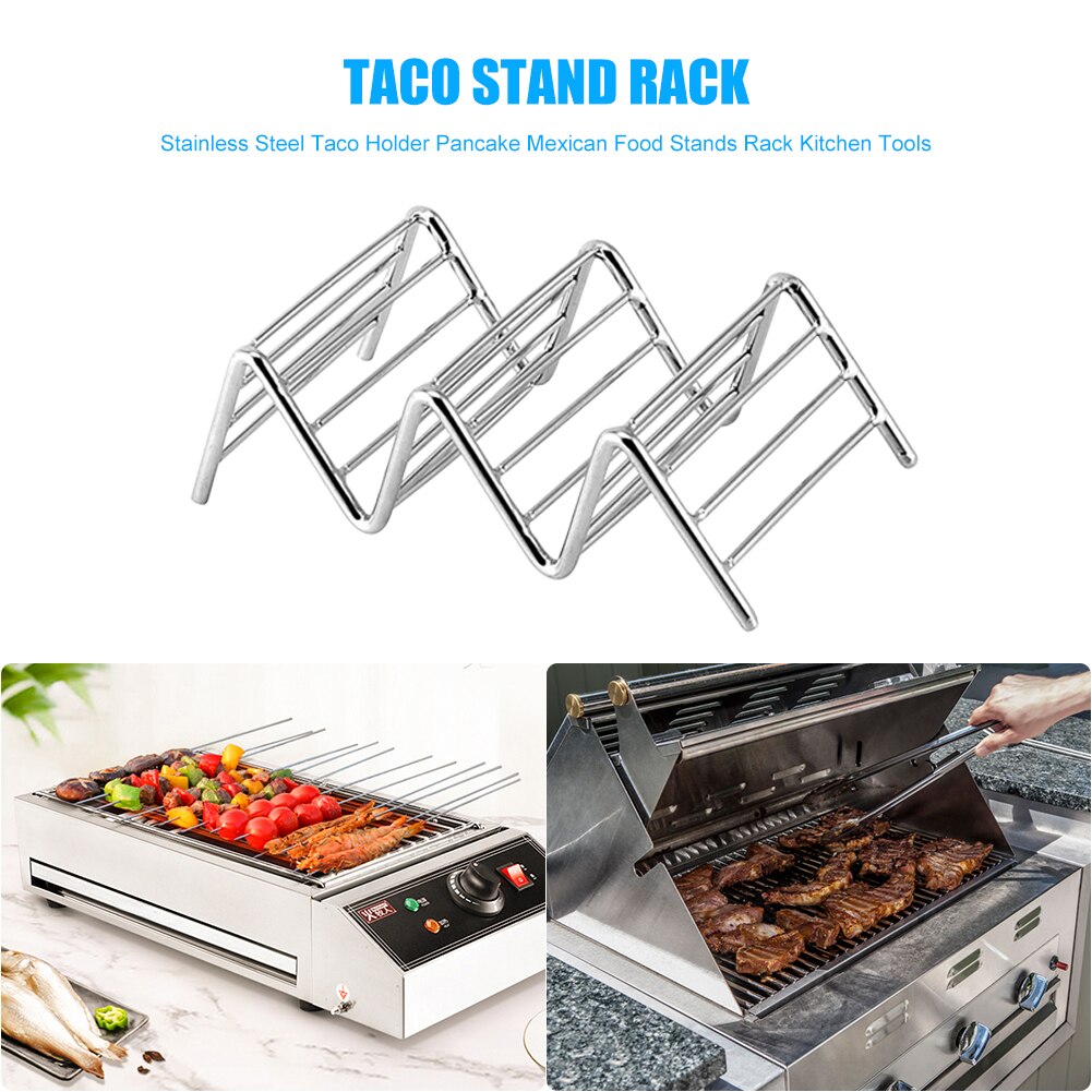 Wave Shape Hard Rack Stand Stainless Steel Taco Stand Mexican Pancake Taco Holder Rack Shelf Practical Kitchen Household Tools