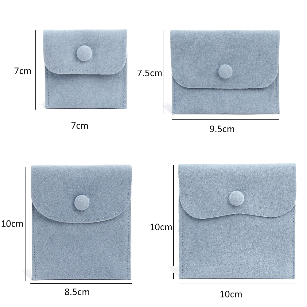 5 stuks fluwelen stoffen tassen sieraden drukknoop portemonnee zakjes voor ring armband ketting oorbellen cadeau opslag organisatie verpakking