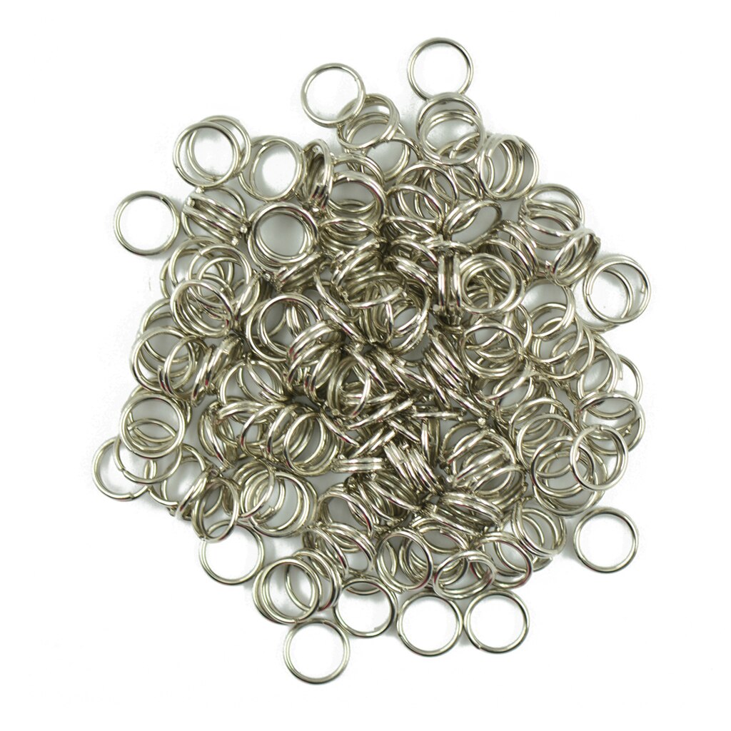 200 Pack Metal Split Rings Double Loop Jump Ring Diameter 6/8mm for Jewelry Making Key Rings Bag Charms Findings