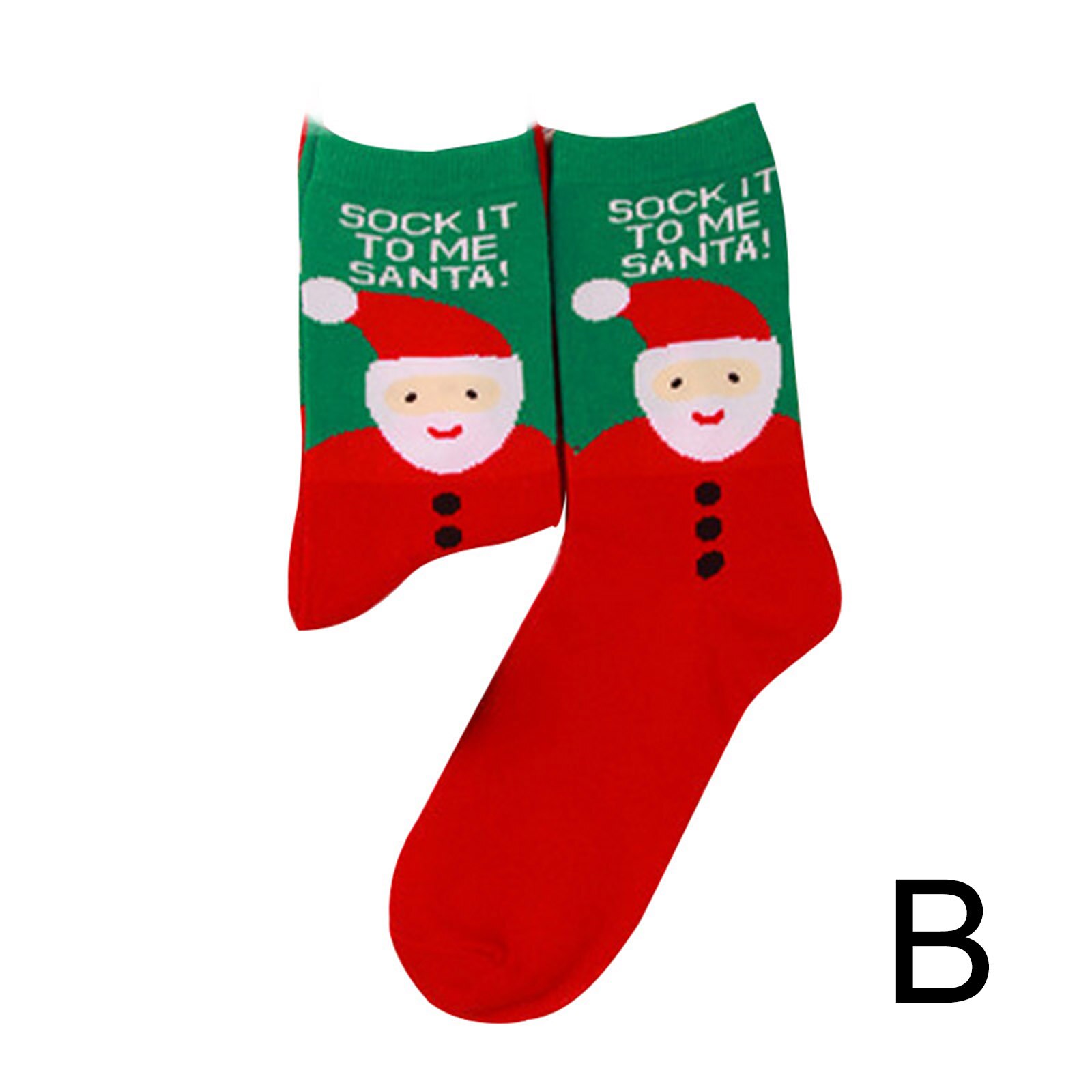 Christmas Pattern Printing Socks Winter Warm Cotton Middle Tube Socks Unisex YS-BUY: b
