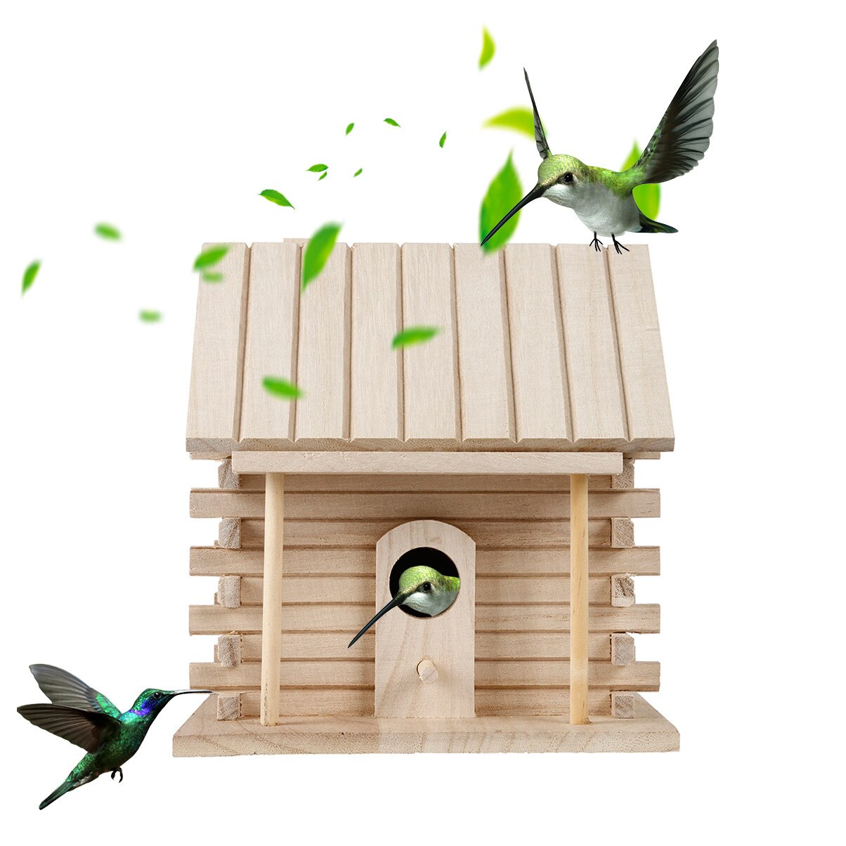 Nest House Bird Box Wooden Bird House Nest Wall-mounted Outdoor Birdhouse Wooden Box Bird House