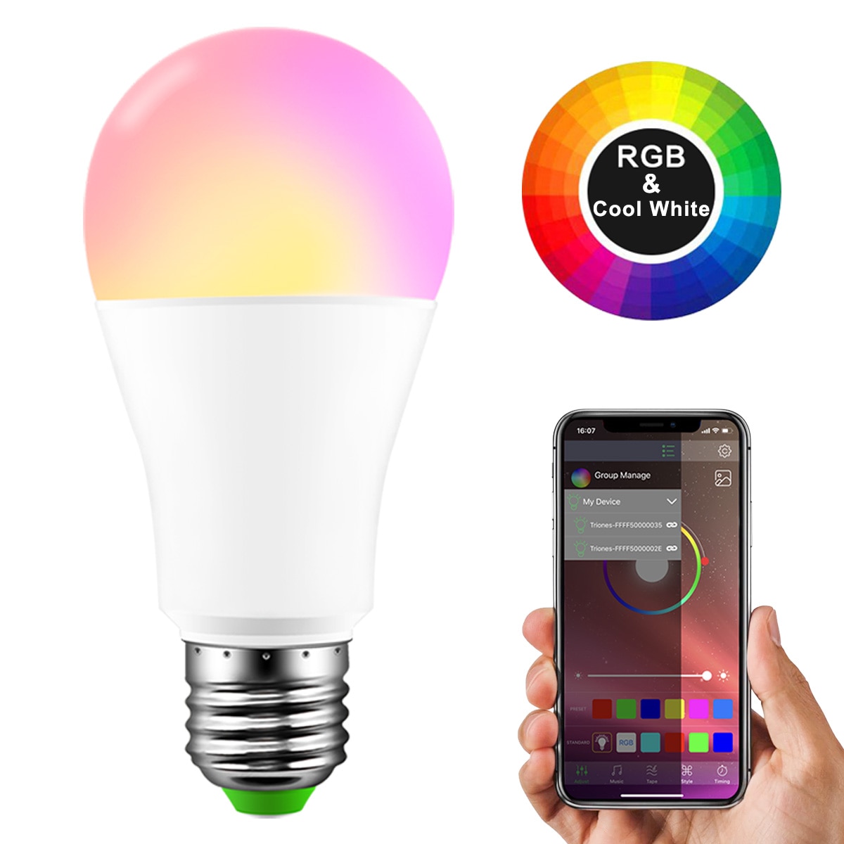 Smart E27 RGB Bluetooth Speaker LED Lamp Licht 15 W Muziek Dimbare Draadloze Led Lamp WIFI Lamp RGBW Magic bluetooth lampen