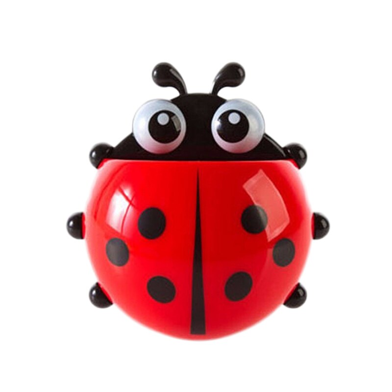 Animal mignon dessin animé coccinelle rouge vert jaune bleu couleur belle enfant salle de bain accessoires ventouse articles de toilette porte-brosse à dents