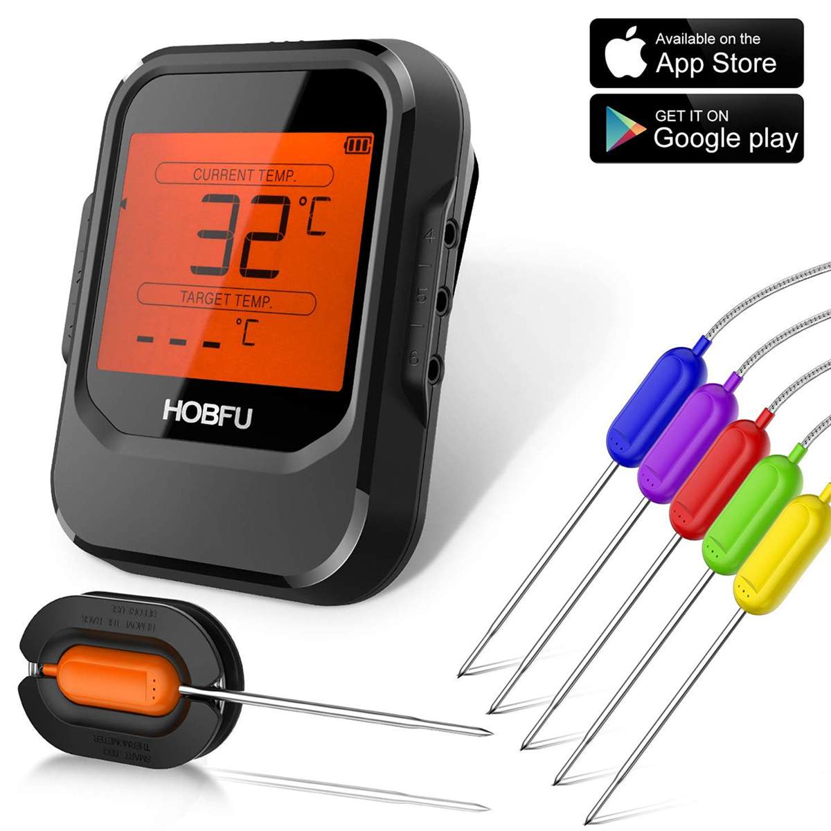 5 Style Digital Wireless BBQ Thermometer With 6 Probes bluetooth Control Food Cooking Timer Oven Meat Grill Thermometer Kitchen
