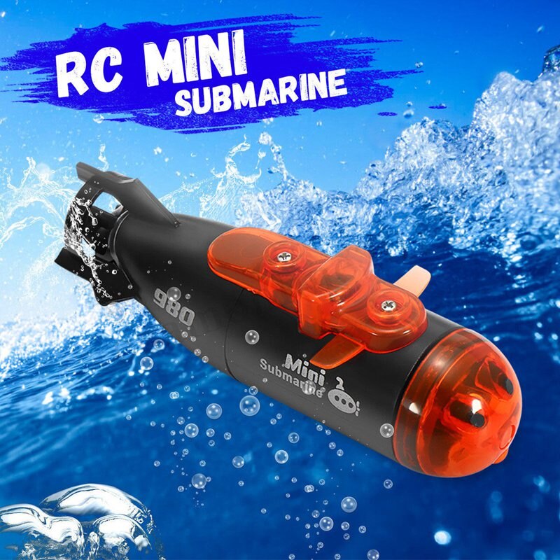 Mini mikro-radio fjernbetjening rc ubåd skib båd med led lys legetøj
