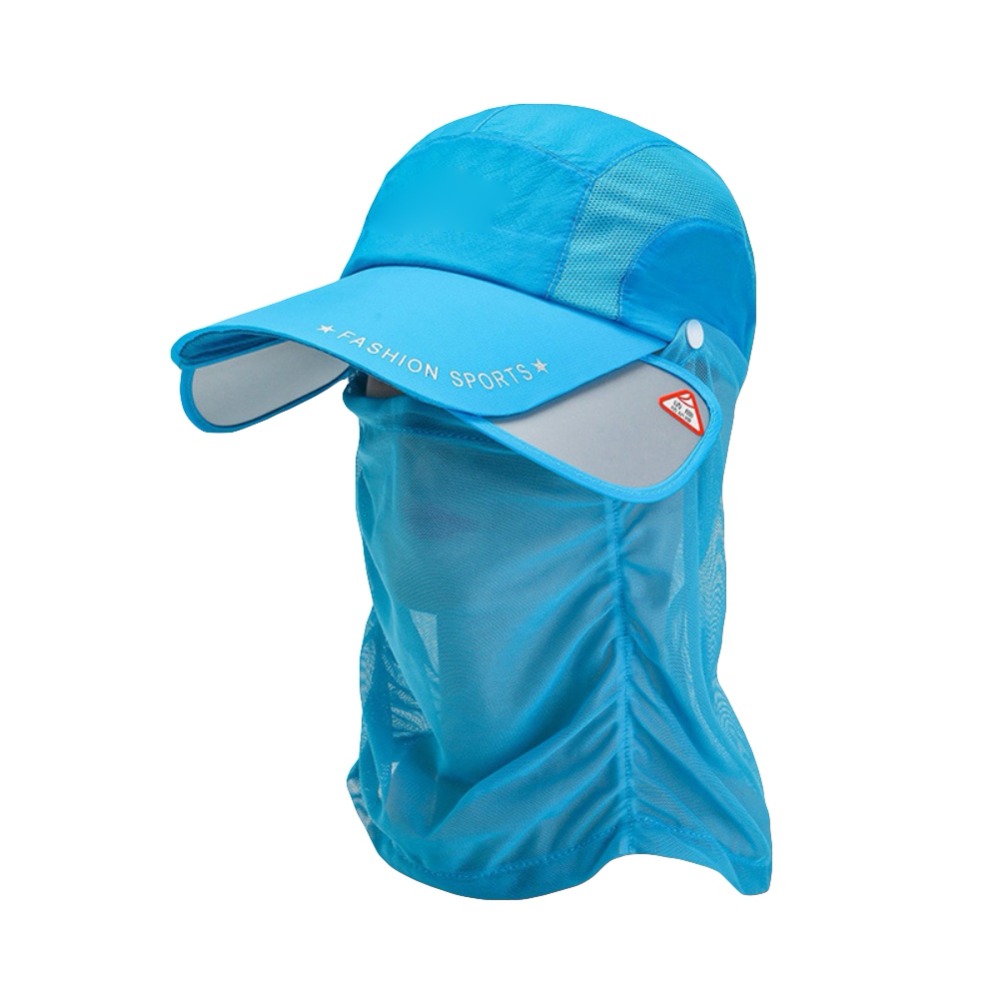 Outdoor Sport Hiking Visor Hat UV Protection Face Neck Cover Fishing Sun Protect Baseball Cap With Detachable Face Mask