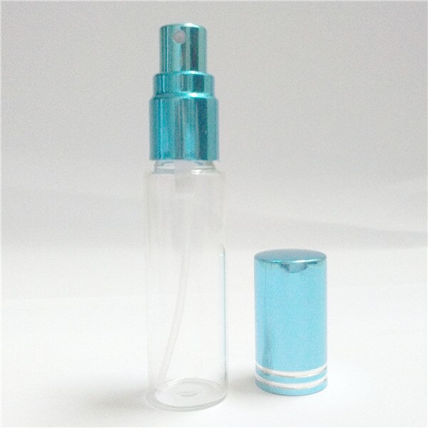 5 unids/lote 5ml 10ML 10ml botellas de aerosol de Perfume de Color muestra botellas de Spray botella rellenable botella de Translucence muestra botella de Perfume de aerosol: 10 ml / Azul cielo