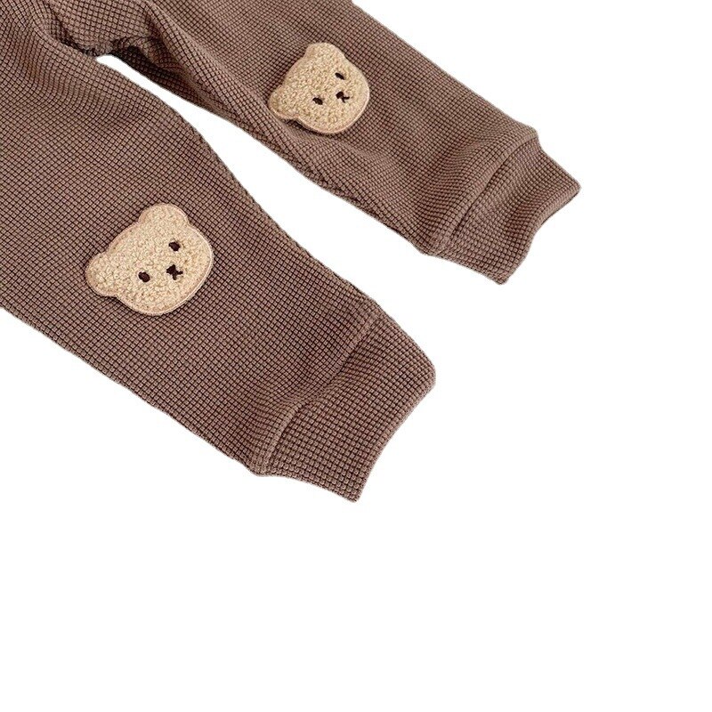 Baby Katoen Leggings Herfst Baby Broek Wafel Meisjes Harembroek Jongens Beer Broek Peuter Kleding 9M-3T