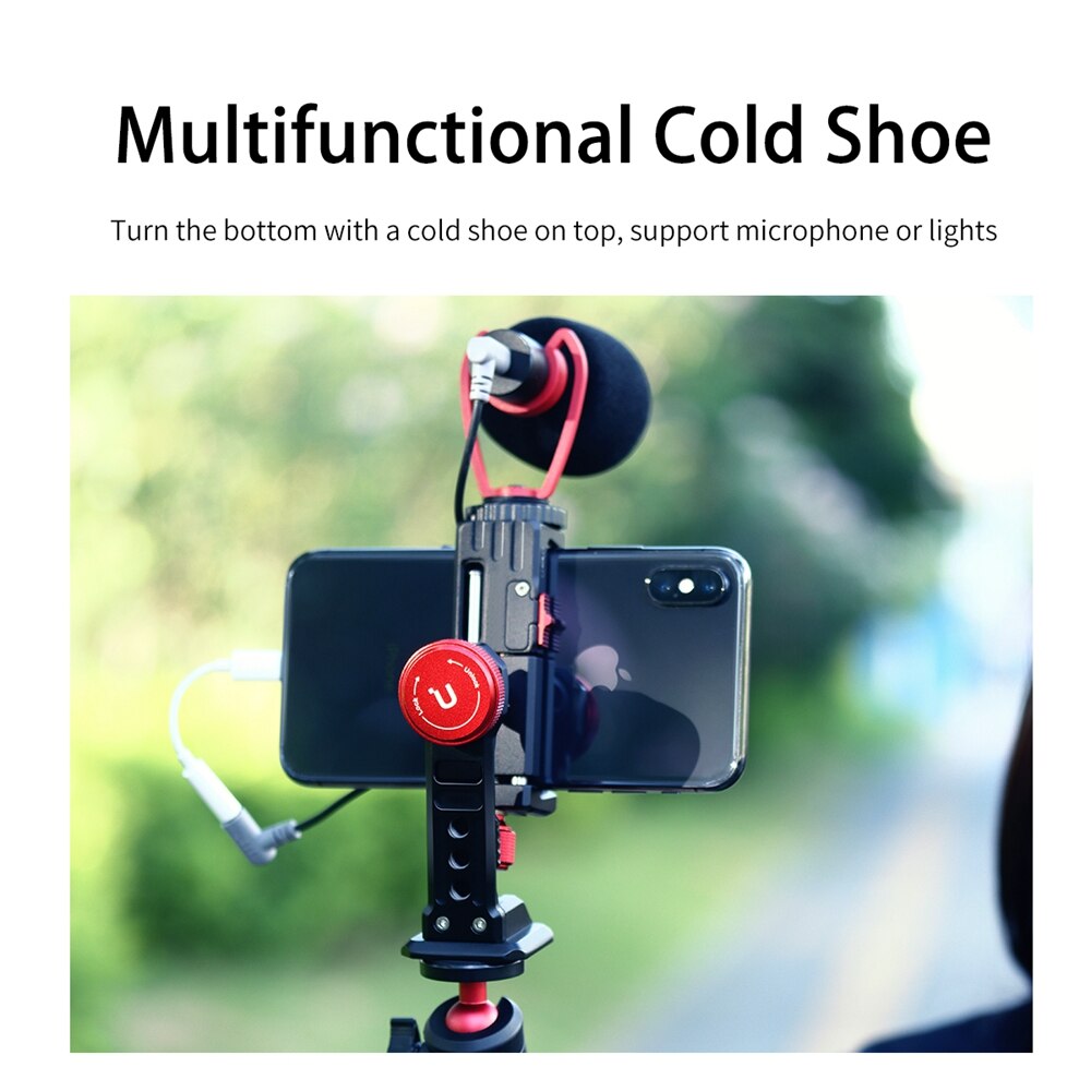 Ulanzi ST-14 Iron Man III Metal Vertical Shooting Smartphone Phone Mount Holder Clamp W Cold Shoe Smartphone Vlog Tripod Mount