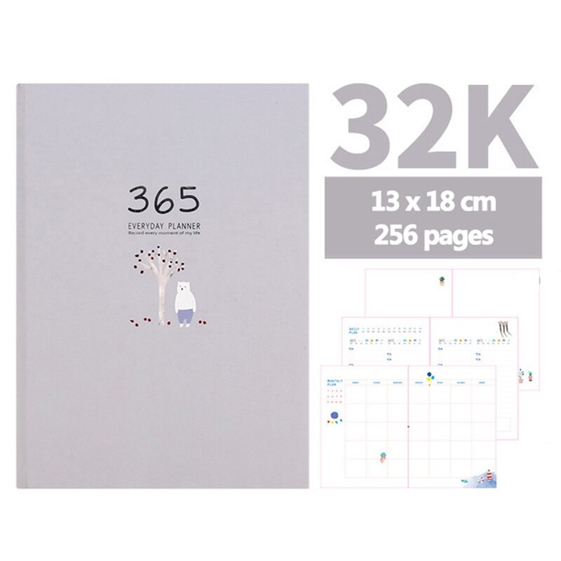Notebook Kawaii Stationery Diary Notebook School Office Notebook 365 Days Yearly Monthly Daily Planner Organizer: 02