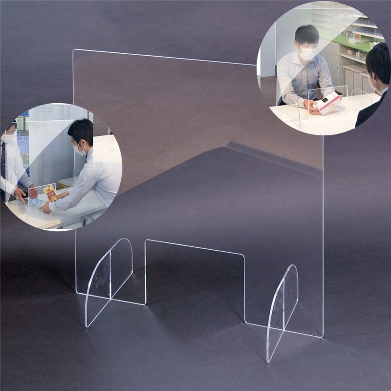 40*42CM Protective Counter Top Clear Perfection Reception Side Counter Sprayed UV Cut Transparent Height Defense Screen 30