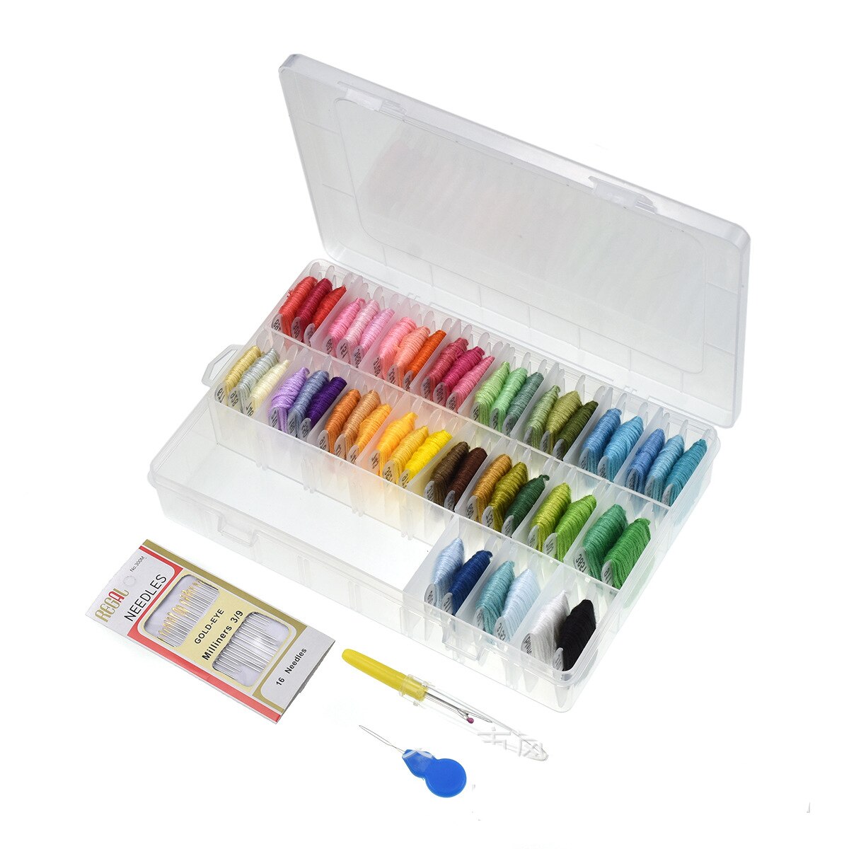 Crochet Hooks Set With Case 14 Styles Knitting Needles Set DIY Needle Arts Craft Scissors Markers Sewing Tools GYH: 50 Color threads