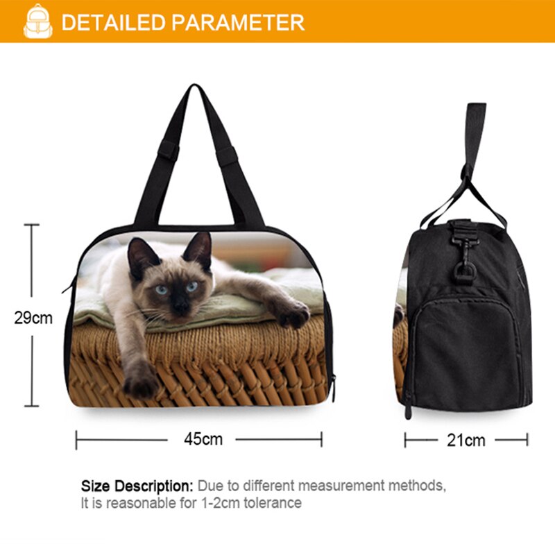 3D Huisdier Katten En Honden Print Mode Grote Capaciteit Dames Bagage Tas Reistas Print Reisbagage Tas Toevallige tas