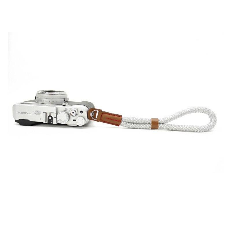 Nouvelle doux coton caméra main dragonne pour Leica Canon Nikon Sony reflex caméra sangle photographie caméra accessoires: Argent / gris